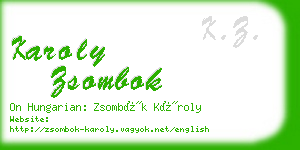 karoly zsombok business card